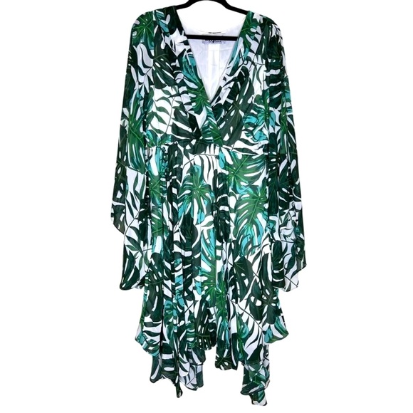 Meghan Los Angeles Sunset Dress- Palm‎ Beach Green sz LARGE NWT - Picture 4 of 9